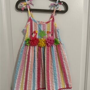 Colorful Striped Flamingo Dress